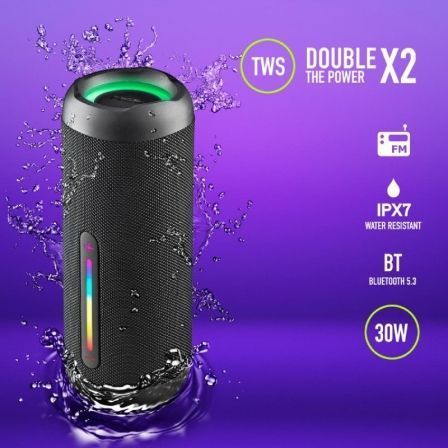 Ngs Altavoz Portátil Bluetooth LED RGB IP67 30W Color Negro Ngs Altavoz Portátil Bluetooth LED RGB IP67 30W Color Negro